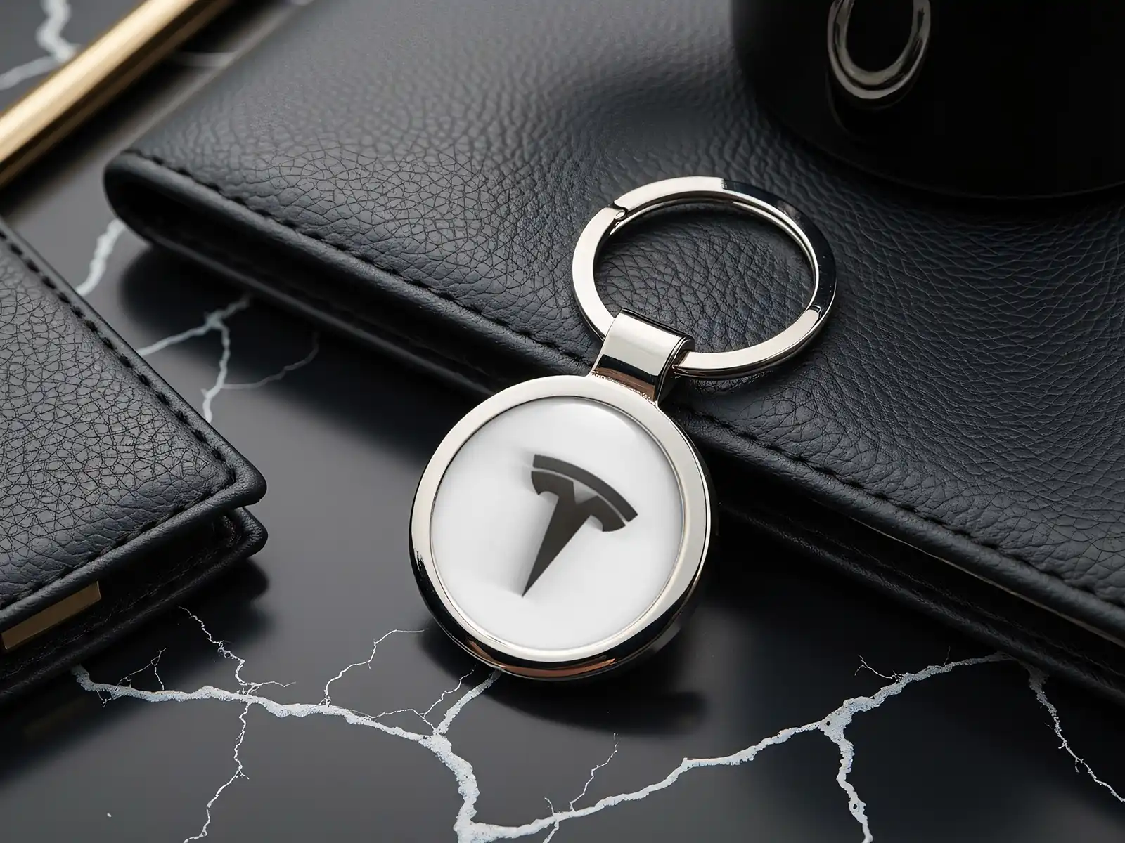 Tesla Llavero Lujo Acero Inoxidable Premium